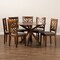 Baxton Studio Norah Modern and Contemporary Grey Fabric and Walnut Brown Finished Wood 7-Piece Dining Set 177-10547-10893-Zoro - alternate 4